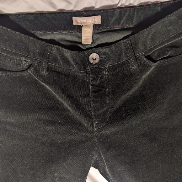 Green velvet corduroy pants - Picture 1 of 3